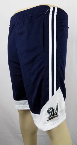 Milwaukee Brewers Shorts Boys Large (12 - 14) Blue Stitched Shorts New ST140 Cover
