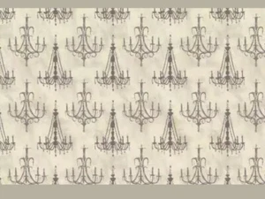 David Textiles 6yds French Couture 2 Chandeliers on Cream Cotton Fabric 44" - Picture 1 of 1