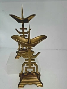 Paar Vintage Hong Kong Räuchergefäß/Kerzenhalter/Messing Metall "Long Life" - Bild 1 von 9