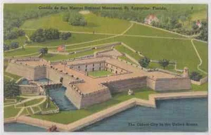 Postal antigua Castillo de San Marcos San Agustín Florida Fl Castillo vista aérea - Imagen 1 de 2