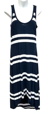 Anthropologie воскресенья Sz S женщин бак футболка темно-синий белый в полоску макси платье - Изображение 1 из 4