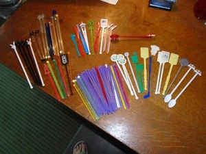 99 Vintage Cocktail Swizzle Sticks Drink Stirrers–GLASS-PLASTIC-PLAYBOY-PLUS! B1 - Picture 1 of 13