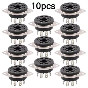 10 pezzi presa tubo valvola ottale in bachelite 8 pin per montaggio telaio EL34 6V6 6L6 KT88 - Foto 1 di 8