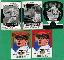 LOT OF (5) 2014 PANINI HOF 75TH 2015 PANINI COOPERSTOWN GREG MADDUX PARALLEL