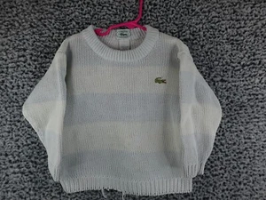 Vintage Chemise Lacoste Blue /White Striped Knit Sweater Kids Size Small (4-5) - Picture 1 of 8