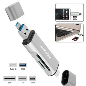 USB-C Type-C SD/Micro SD/SDHC/SDXC OTG Memory Card Reader Phone Tablet PC Laptop - Picture 1 of 7