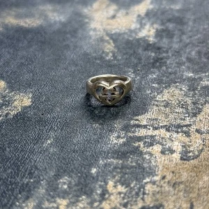 gucci double g heart ring 925 sterling silver size k/ k1/2 - Picture 1 of 7