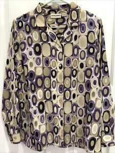 womens Alfred Dunner size 14 long sleeve button up top - Picture 1 of 10
