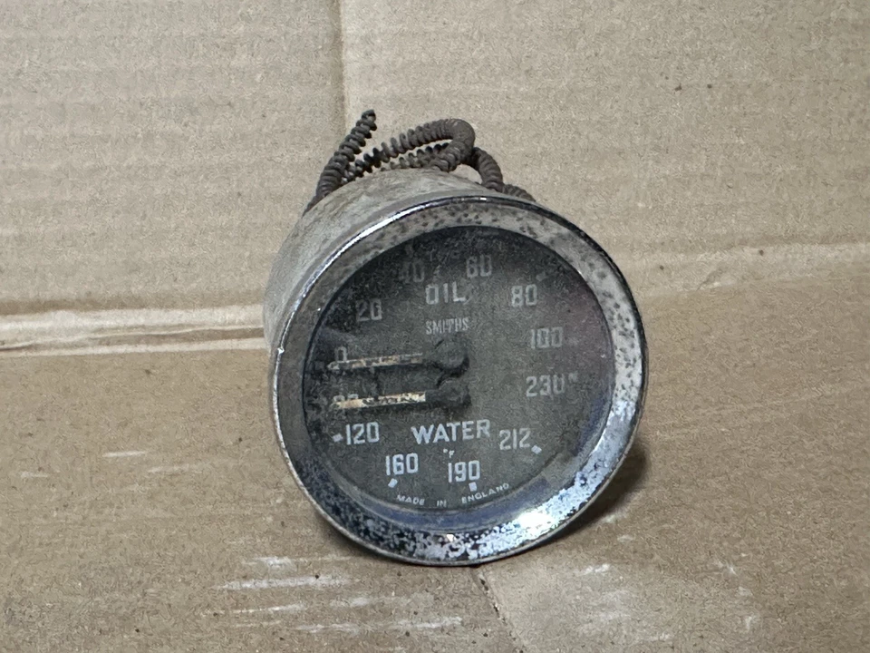 Austin Healey Sprite Mk1 Smiths Dual Gauge Oil Pressure Water Temperature -B30 - Image 1 of 4