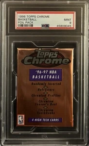 1996 Topps Chrome Basketball Foil Pack PSA 9 Mint Unopened (Poss Kobe Bryant RC) - Picture 1 of 2
