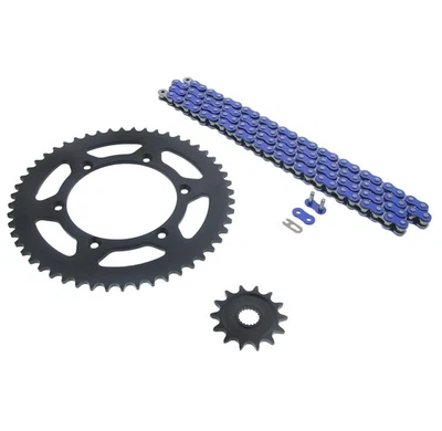 Yamaha WR250F 2001-2006 cadena y piñón azul sin junta tórica negro 14/52 114L Foto 1 de 4