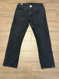 True Religion Ricky Relaxed Straight Jeans Men’s 34 Black - Imagen 1 de 4