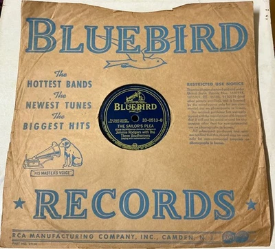 Jimmie Rodgers 78 The Sailor's Plea /Soldier's Sweetheart BLUEBIRD VG++/+++ HEAR - Imagem 1 de 3