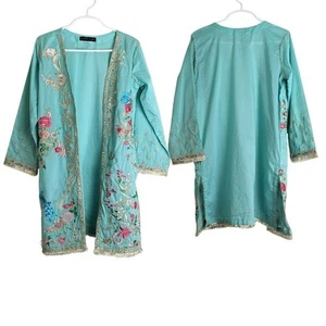 J. Girls Pakistan Kimono Jacket Embroidered With Fringe Girls Size 7/8 - Picture 1 of 12
