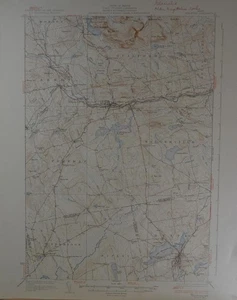 Guilford Maine Antique Original USGS Topographic Map 1937 16x20 - Picture 1 of 9