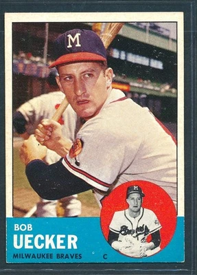 1963 Topps #126 BOB UECKER Milwaukee Braves ~ EX-MT - Image 1 of 2