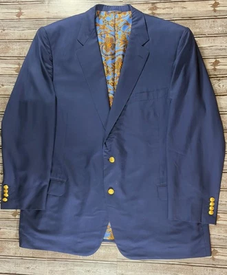 Chaqueta blazer deportiva Holland & Sherry for Arthur 100 % cachemir talla 50 color azul Foto 1 de 4