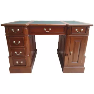 Solid Mahogany Home Office Desk 6 drawers Antique Reproduction Design - Picture 1 of 5