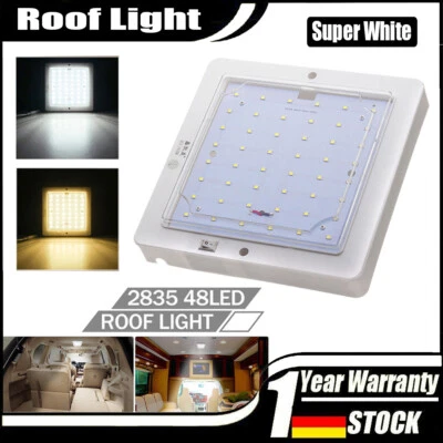 12V Weiß LED Innenraumleuchte Beleuchtung Deckenlampe Wohnmobil Wohnwagen 6000K - Bild 1 von 4