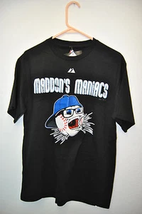 Majestic Joe Maddon T-Shirt Medium Baseball Tampa Bay Rays Maddon's Maniacs - Picture 1 of 12