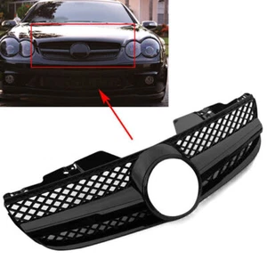 Glossy Black Front Grille Fit for Mercedes Benz R230 W230 SL500 SL600 2007-2008 - Picture 1 of 5