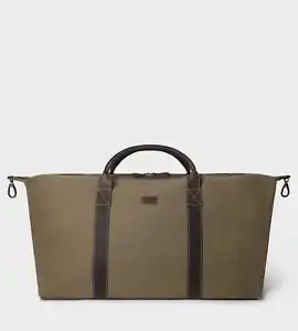 OSPREY LONDON The Hunter XL Canvas & Leather Weekender - Khaki Canvas Holdalls - Picture 1 of 5