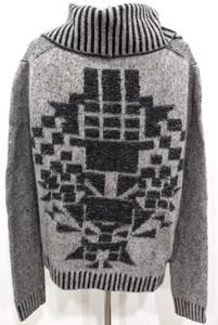 Cárdigan suéter AX Armani Exchange para mujer gris mezcla de lana AZTEC talla L usado en excelente estado * - Imagen 1 de 8