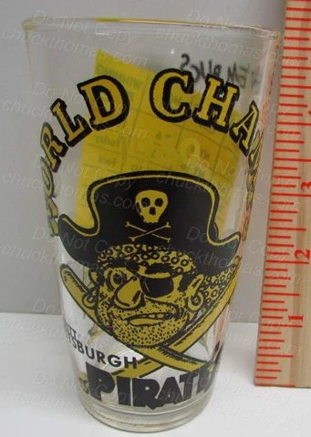 Pirates Baseball 1960 World Champs 7 Game Series Scoreboard Drinking Glass Cover