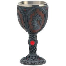 Set of 2 Medieval Style Royal Dragon Wine Goblet Stainless Steel Cup