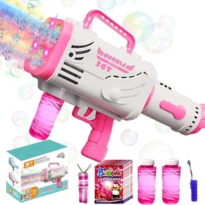 Fully Automatic Bubble Machine Gun, Bubble Gun Kids Toy, Colorful LED Lights - Picture 1 of 6