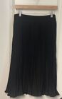 NWT Kate Kasin black pleated midi skirt size L