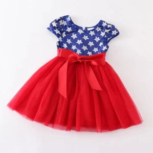 NEW Boutique 4th of July Girls Sequin Star Tutu Dress - Picture 1 of 13