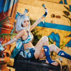 Genshin Impact Mualani Cosplay Costume Skirt Shorts Top Women's Clothing Outfits - Picture 1 of 18
