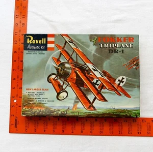 Revell Foker Triplane DR-1 Scaled Plastic Model Kit Complete Vintage 1957 - Picture 1 of 5