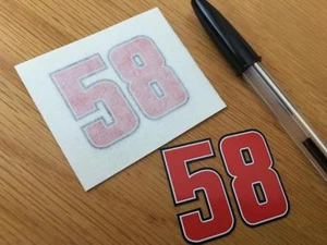Marco Simoncelli Nummer 58 Helm Aufkleber (Paar) - Bild 1 von 1
