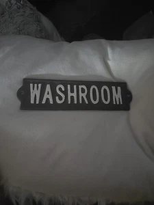 GUSSEISEN SCHILD WASCHRAUM - 8 X 2 BADEZIMMER HAUSMEISTER GESCHÄFT ZUHAUSE.    T - Bild 1 von 4