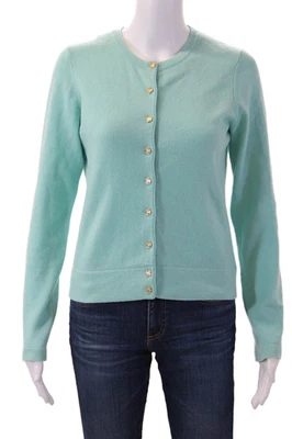 Cárdigan Lilly Pulitzer Mujer Cachemira Azul Claro Botón Crew Talla S Foto 1 de 4