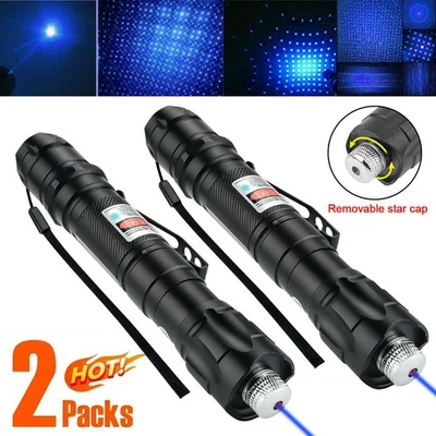 2 x stylo pointeur laser bleu 650 nm torche faisceau laser et kit batterie <1 mw neuf FR - Photo 1/4