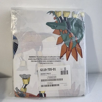 The Company Store Doble Sábana Plana Home Depot Robo Dino Dinosaurio Robot Algodón Nuevo Foto 1 de 4