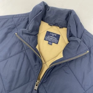 J. Crew Authentic Outerwear Men's Small Navy Blue Full Zipper Quilted Vest - Picture 1 of 5
