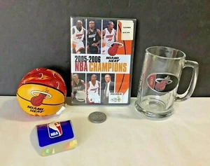 Lot 4 Miami HEAT NBA 1996/97 Pewter Coin, DVD, Beer Stein w/Pewter Logo & Ball - Picture 1 of 9