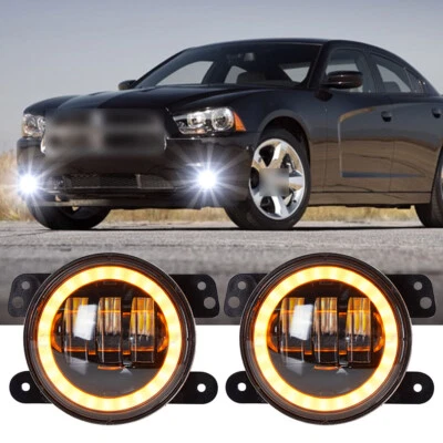 Par de luces antiniebla LED parachoques negras aptas para cargador Dodge 2011-2013 Foto 1 de 4