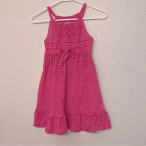 So Breaking Waves Crochet Tie-Front Swim Tunic Cover-Up dress hot pink 7/8 - Picture 1 of 7