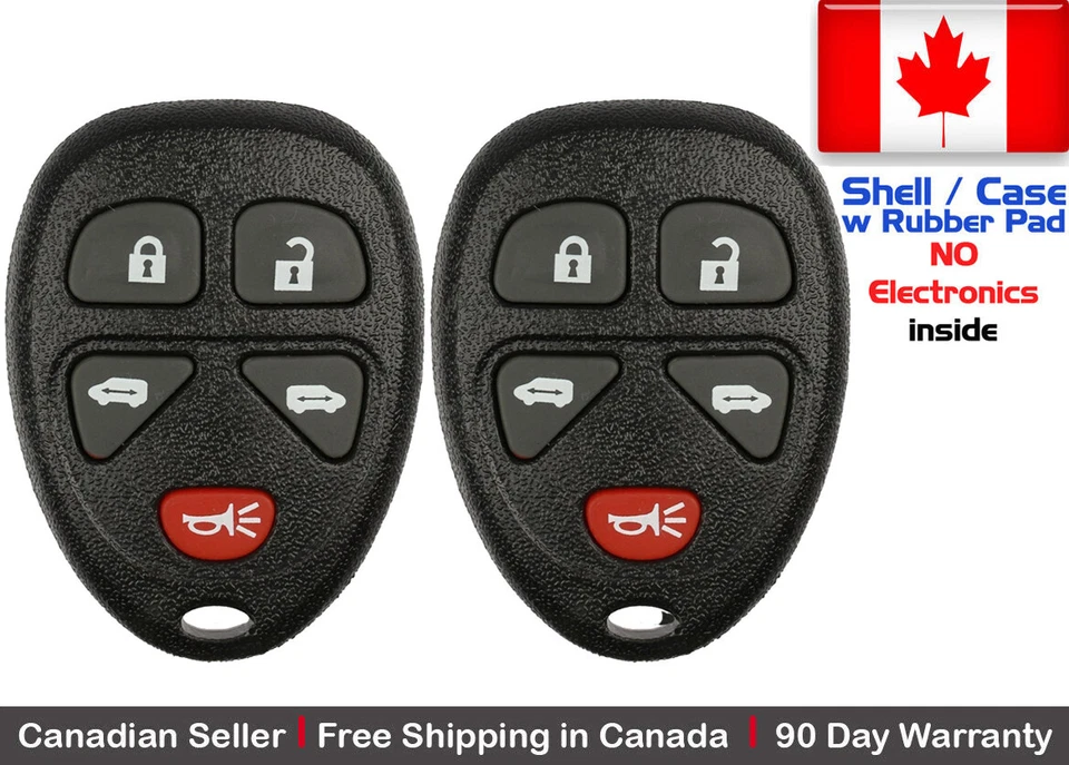 2x New Replacement Keyless Entry Remote Key Fob For GM KOBGT04A 15788020 - Shell - Image 1 of 1