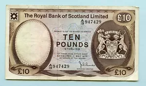 ROYAL BANK OF SCOTLAND SCOTTISH £10 BANKNOTE DATED 1ST MAY 1979 - Picture 1 of 2