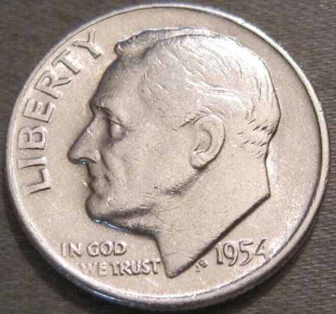SELLING AS SHOWN - 1954 D ROOSEVELT DIME *** 90% SILVER *** 441 Cover