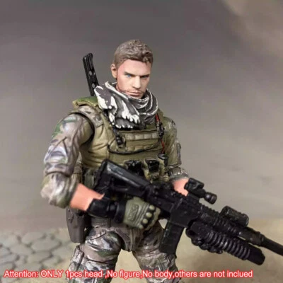 Delicate Painted 1/18 Chris Man Head Sculpt Soldier Head For 3.75" Action Figure - Image 1 of 3