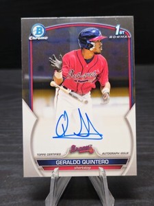 2023 Bowman Chrome #CPA-GQ Geraldo Quintero 1st Chrome Auto Atlanta Braves 