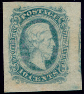CSA 11c 1863 Jefferson Davis greenish blue PSAG grade 95 NH