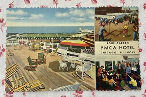 Postal de colección SIN USAR Rooftop Garden YMCA Hotel Chicago, Illinois - Imagen 1 de 5